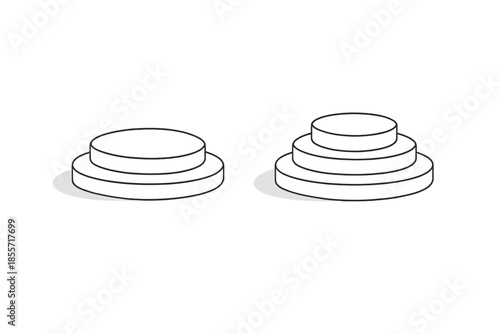 Two tiered platforms with spotlights