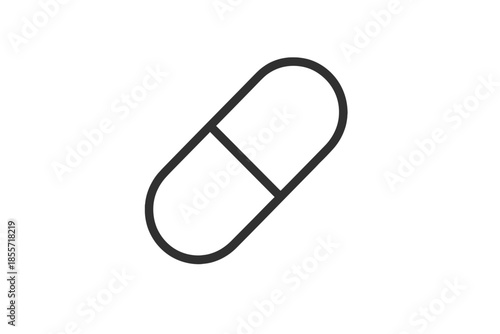 Simple pill icon on gray background