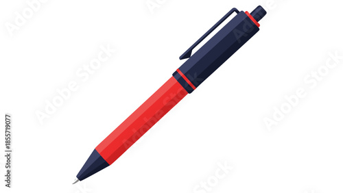 Vector illustration of a red and black pen on a white background