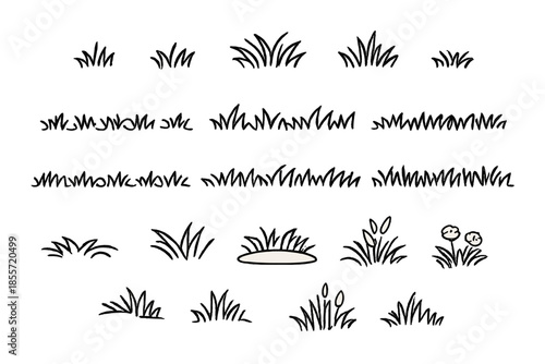Hand-Drawn Grass Elements Collection