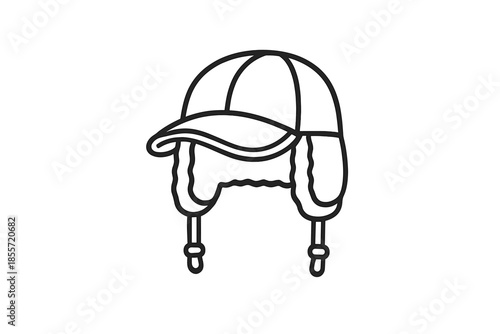 Trapper Hat Icon Outline