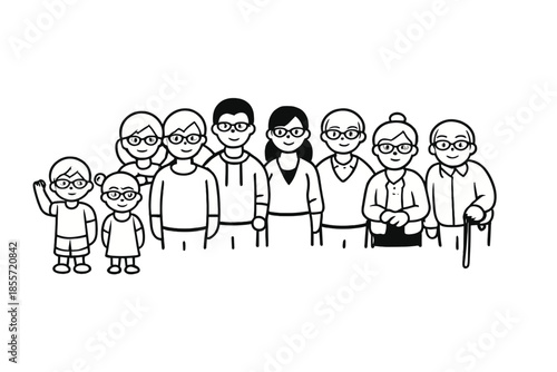 Diverse Family Group Poses Together