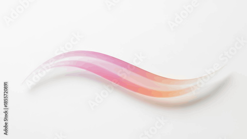 Abstract smooth flowing pink and orange wave shapes on white background.