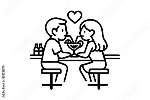 Couple enjoying a romantic date with drinks