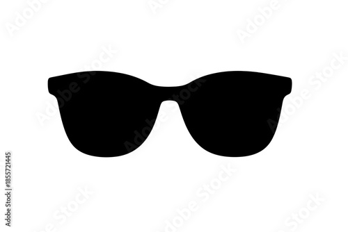 Black Sunglasses Silhouette on Gray Background