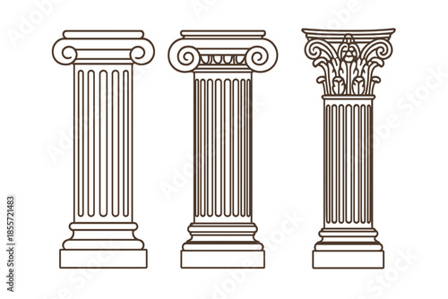 Three Classic Roman Pillars
