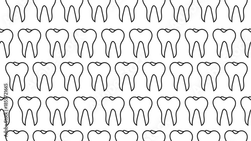 doodle teeth pattern background, cute cartoon dental illustration. Dental seamless pattern background, oral health doodle illustration.