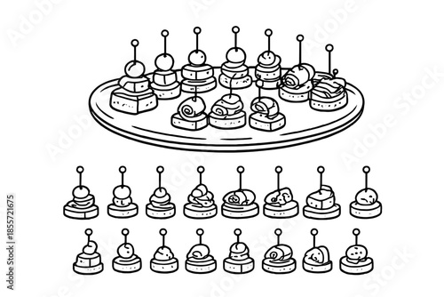 Collection of Canapes on a Tray