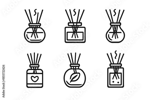 Collection of 6 Reed Diffuser Icons