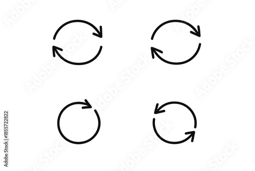 Four circular arrows on a yellow background