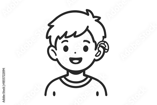 Cute Cartoon Boy with Earring