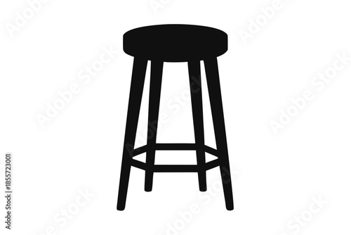  silhouette of a tall bar stool Black Vector,  bar stool black silhouette art 