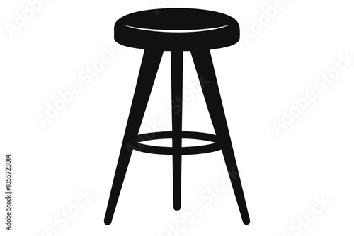  silhouette of a tall bar stool Black Vector,  bar stool black silhouette art 