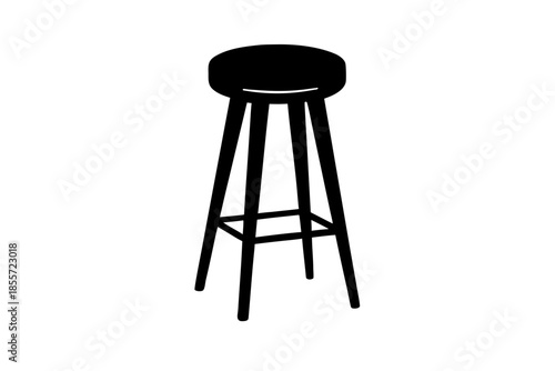  silhouette of a tall bar stool Black Vector,  bar stool black silhouette art 