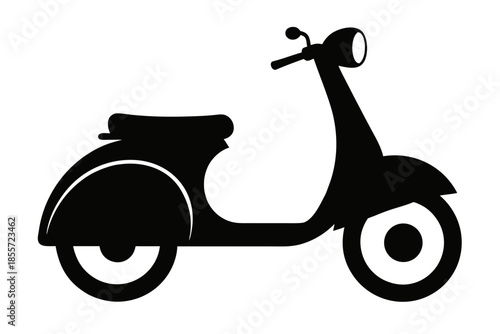 Classic black scooter silhouette Vector. old scooter black vector silhouette 