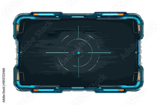 Sci-Fi HUD Interface with Targeting Reticle
