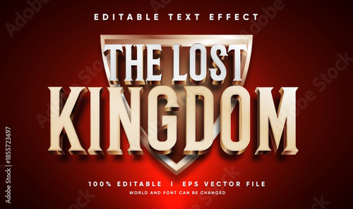 the lost kingdom 3d vector text effect with modern style