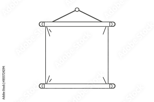 Blank hanging banner with shadow effect