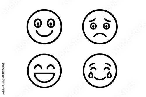 Four Emoji Faces Representing Different Emotions