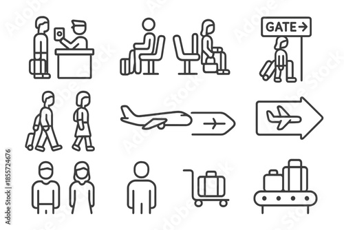 Airport Icons Set