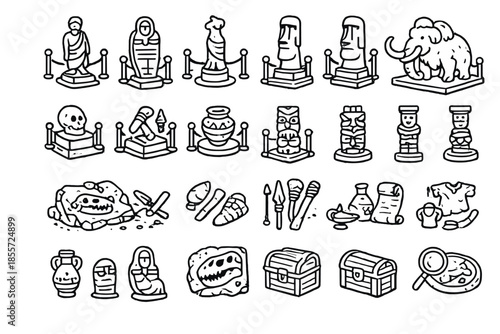 Ancient Artifacts and Exhibits in a Museum