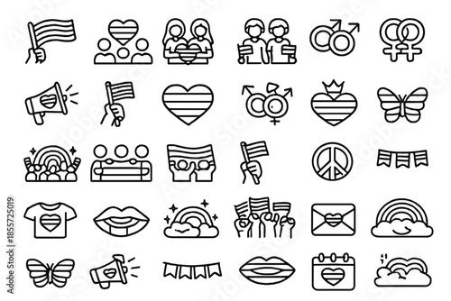 LGBTQ+ Pride Icons Set