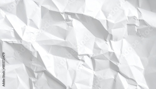 Close-up of intensely crumpled, textured white paper