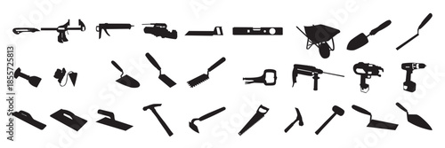 masonry tools silhouette