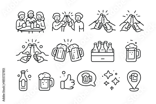 Beer icons set