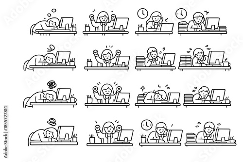 Businesswoman icons set