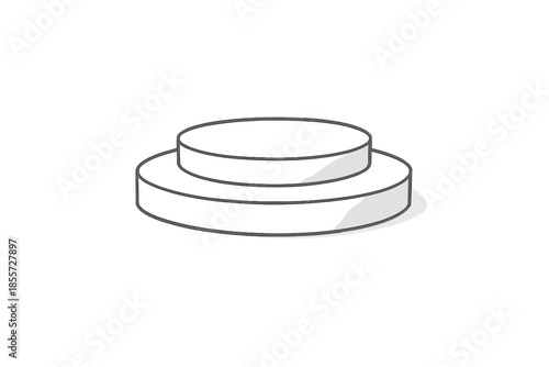 Two-tiered cylindrical podium or stage