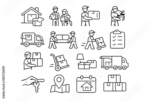 Moving and Relocation Icon Set