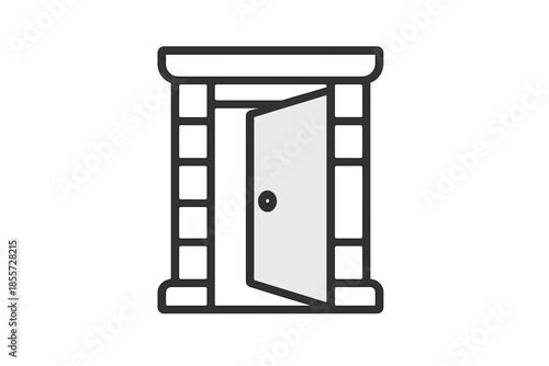 Open door with film strip frame