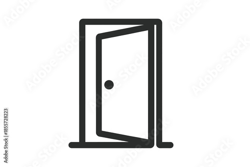 Open door silhouette on gradient background