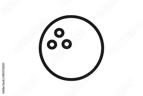 Abstract bowling ball graphic on gradient background