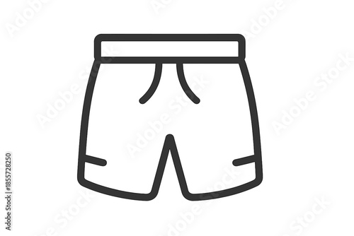 Outline icon of shorts on grey background