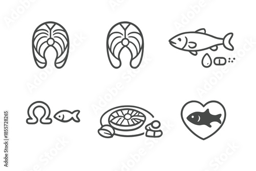 Fish and Omega-3 Icons