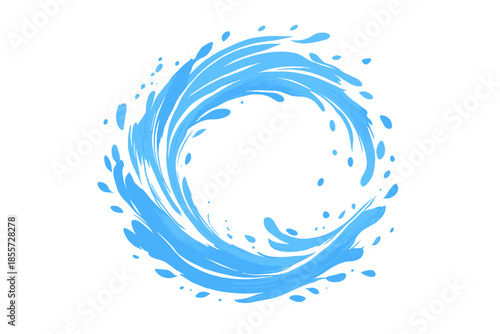 Abstract swirling blue energy vortex with glowing particles