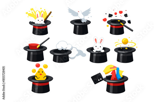 Magic Hat Illusions Icons
