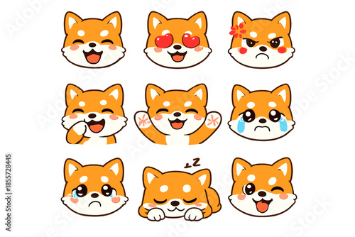 Cute Shiba Inu Emoticon Collection