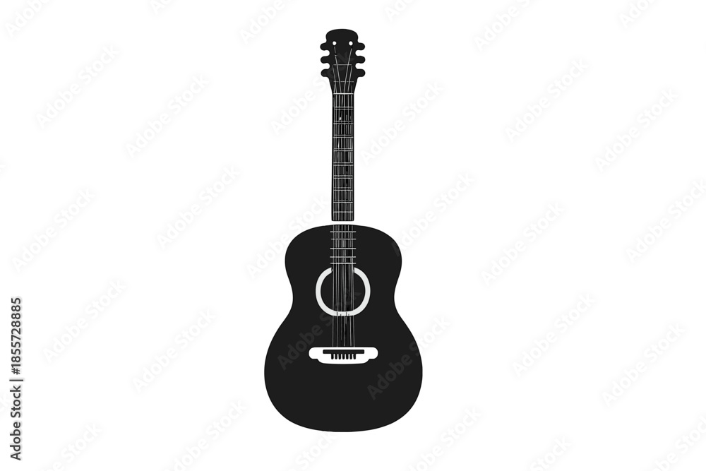 Fototapeta premium Acoustic Guitar Silhouette on Gradient Background