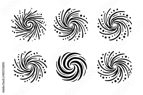 Abstract Swirling Shapes on Gray Background