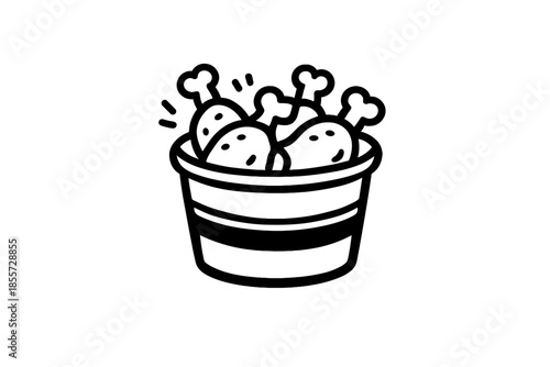 Bucket of Fried Chicken Illustration