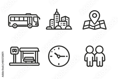 Collection of Transportation and City Icons