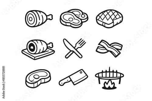 Meat Icons Set