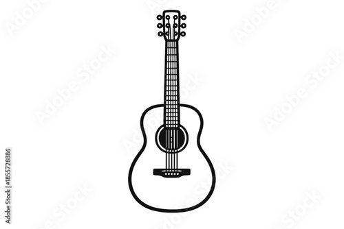 Acoustic guitar outline on a grey gradient background