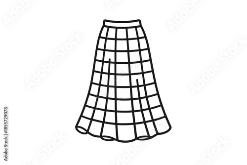 Plaid A-line skirt icon