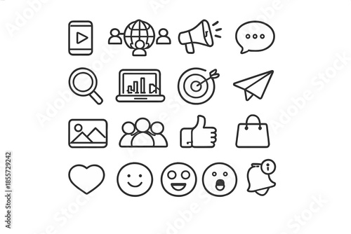 Social Media and Marketing Icon Set