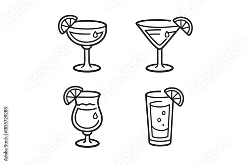 Cocktail Icons Set