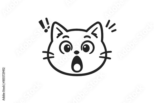 Surprised Cat Face Emoji on Yellow Background